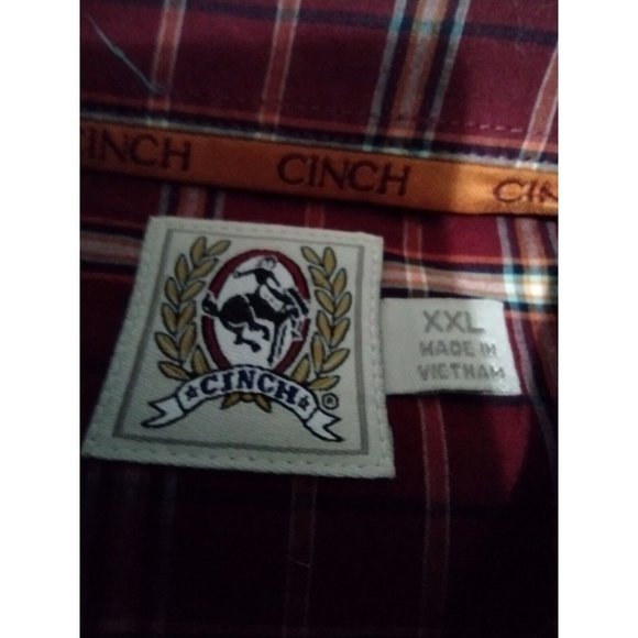 CINCH Western Wear Men's Button Thick Long Sleeve Plaid Shirt‎ Purple XXL - Picture 3 of 6